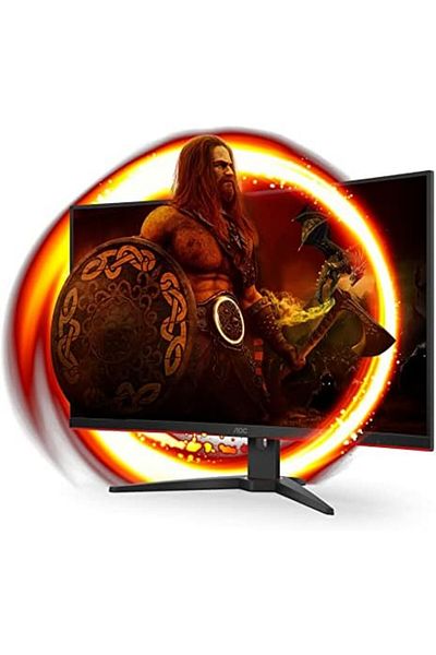 Aoc شاشة ألعاب C32G2ZE منحنية بدقة FHD مقاس 32 بوصة - أسود/أحمر LED بدقة 1920x1080