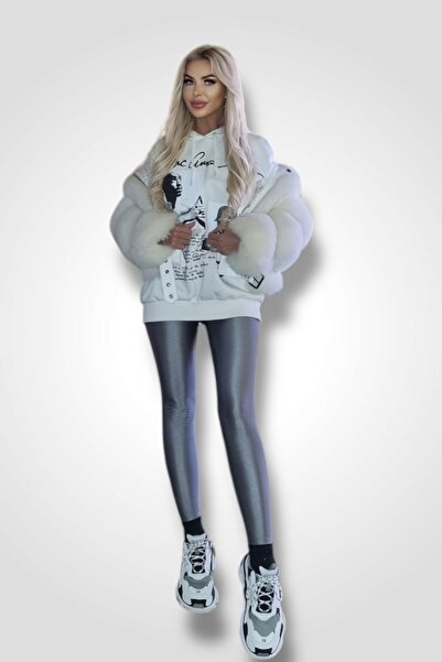 BOMBFIT Colanti Luciosi Silver Premium Cu Talie Inalta