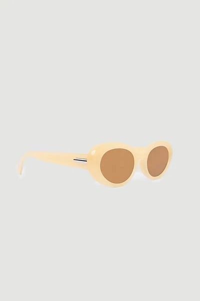 Gusto Bone Frame Oval Sunglasses - Beige
