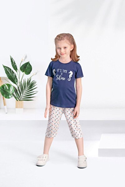 Arnetta Girl's Navy Blue Capri Suit