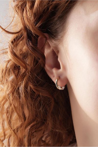 Çlk Accessories Xuping لا يسقط اللون حجر لوحة هوب أقراط 35779