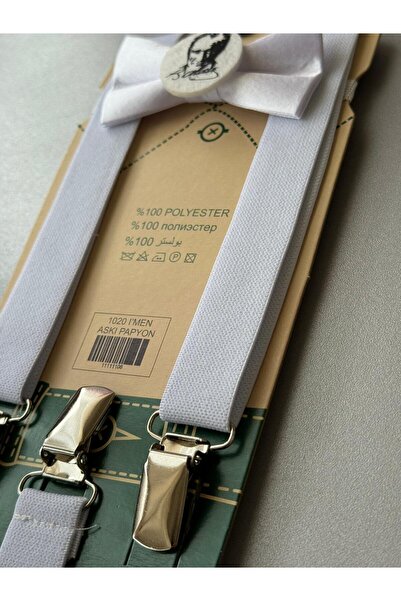 meriç bebe - bütün çocuklar melektir. mrc Ataturk Signed and Silhouette Adjustable Children's Trouser Suspenders and Bow Tie Set for Ages 1-9