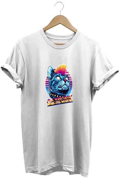 remonz Μπλουζάκι Punk Cat με στάμπα 100% βαμβακερό με κανονική εφαρμογή