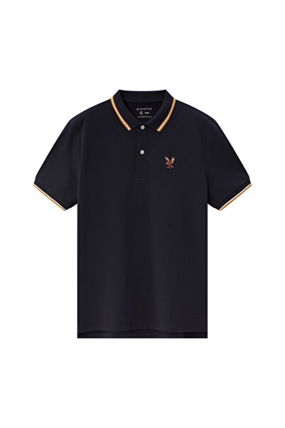 Giordano Men's Eagle Embroidery Solid Polo