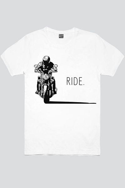 ROCKANDROLL Ανδρικό κοντομάνικο μπλουζάκι Moto Shadow White