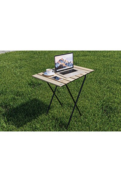 Vivense BİNO KATLANIR YÜKSEKLİK AYARLI KAMP PİKNİK BALKON MASASI, AHŞAP RENKLİ