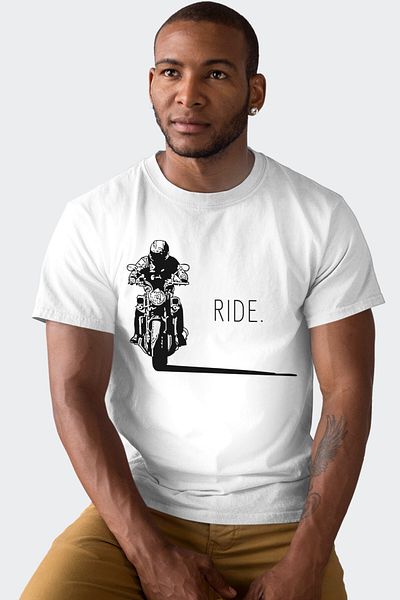 ROCKANDROLL Ανδρικό κοντομάνικο μπλουζάκι Moto Shadow White