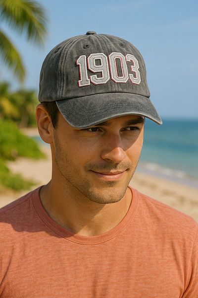LAGRANZE Premium 1903 Embroidered Gray Unisex Fan Hat