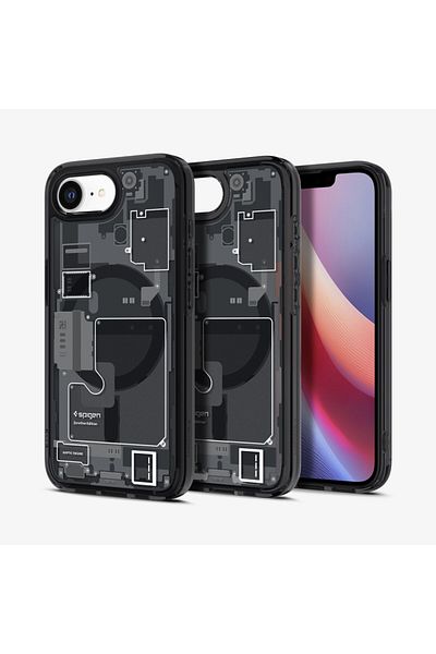 Spigen Ultra Hybrid MagFit for iPhone 16E case cover [MagSafe compatible] (2025) - Zero One Black
