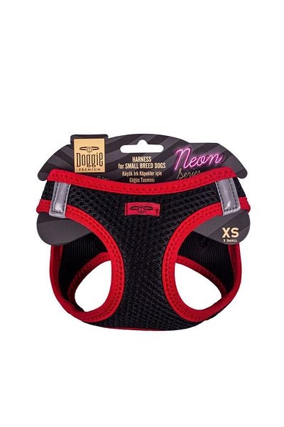 Doggie Cool Woven Neon Small Breed Chest Collar Red 30-34 cm (Ang-Xs)
