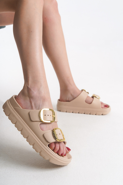 Riccon Teflaema Women's Slippers 001222   Beige