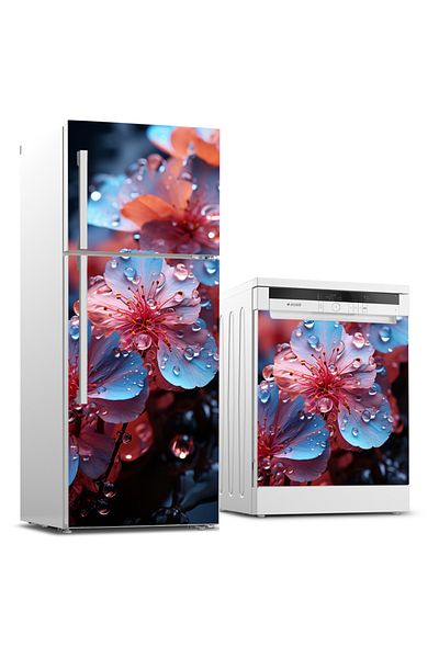 Tilki Dünyası Refrigerator and Dishwasher Set Sticker 0407