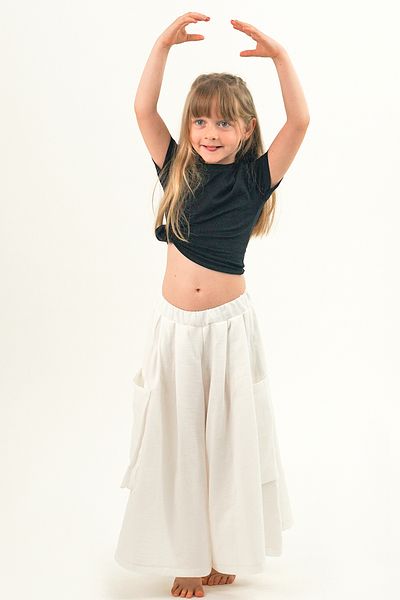 Catz Kids Fusta cu pantaloni de muselina alb Cali pentru fete