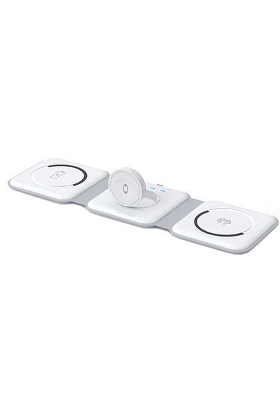REDz Accessories Dock Fold 3 în 1, Încărcare wireless, Pliabil, 15W, Alb