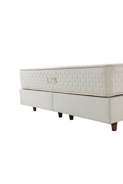 Vivense Luna Mılky Sabit Baza Ve Başlık Seti, Krem, 90X190