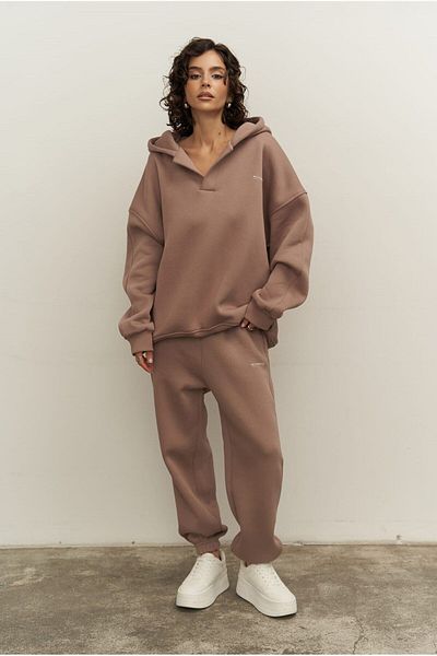 MAİ COLLECTİON Σετ φόρμας Polo Neck Brown Grey