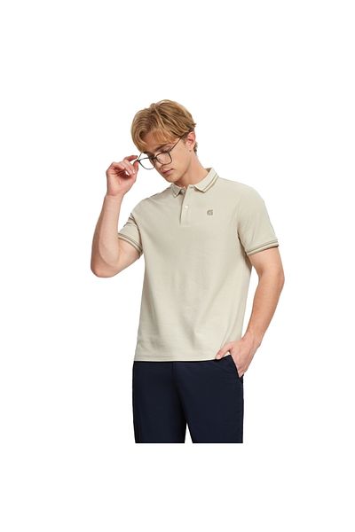 Giordano قميص بولو رجالي من قماش بيكيه سادة