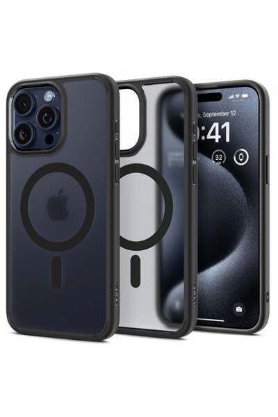 Spigen Θήκη για iPhone 15 Pro Max, Ultra Hybrid MagSafe - Μαύρο