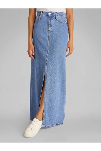 Calvin Klein A-Line Maxi Denim Skirt