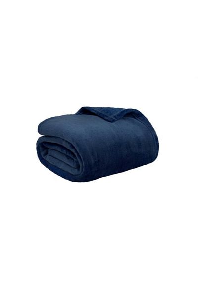 BSB HOME Double Bed Blanket 220 x 230 cm – 220 GSM Soft Plush AC Blanket for Sofa & Travel – Navy