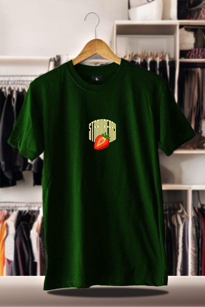 CC STORE Μπλουζάκι Nefti από βαμβακερό εμπριμέ με 3 νήματα |   Καλοκαιρινό Καλοκαίρι με γεύση φράουλα