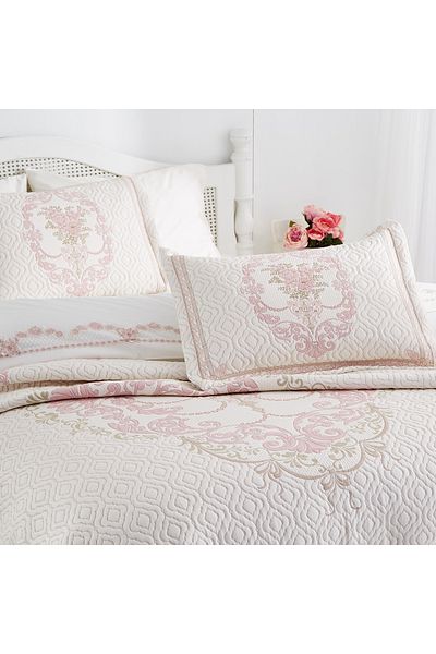 NEEA HOME Matilda Double Bed Cover Set Natural Cream Daily Multi-Purpose Pique Cover Set 260X260Cm