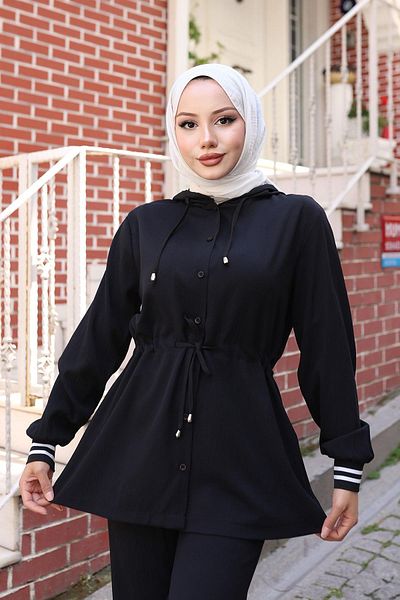 MİSSKAYLE Rib Detailed Suit Black