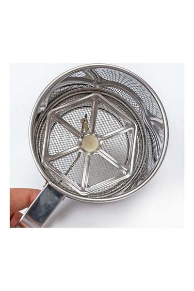 Generic Semi-automatic Handheld Flour Sifter, Silver
