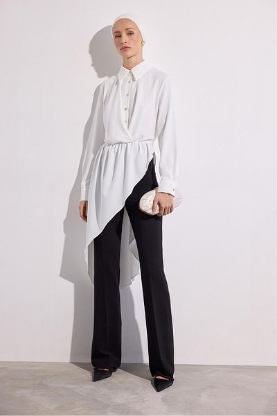 Touché Privé Asymmetric Shirt Collar Tunic