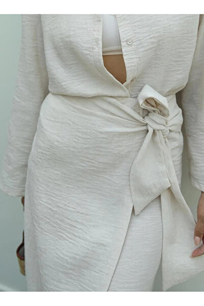 My Blog Természetes 100% pamut szoknya oldalkötővel - 1168