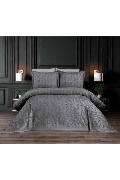 HUZUR ÇEYİZ Irina Terra 3 Piece Double Bedspread Set