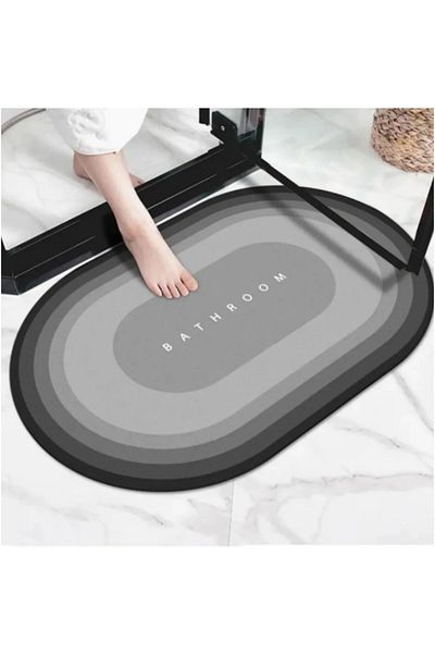 AYGÖREN HOME Gray Color Magic Water Absorbent Bath Mat Non-Slip Sole Foot Mat 40X60