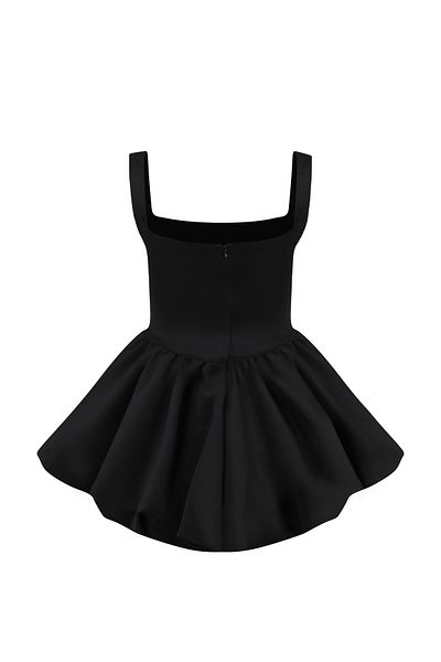 La Sarta Paros Balloon Skirt Black Short Dress