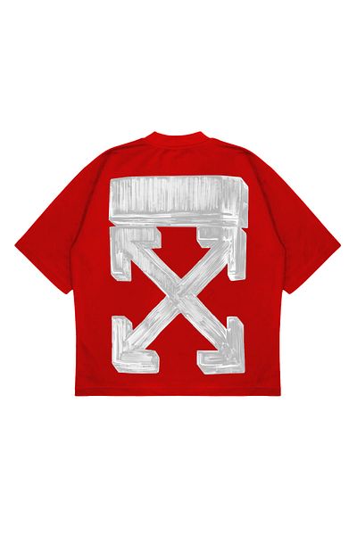 FEEL STYLE Soap Off-White Logo Design Printed Oversize Unisex 100% Cotton Breathable Thick Fabric T-Shirt