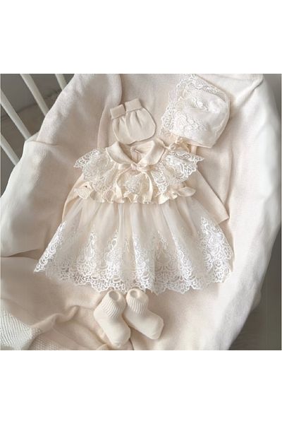 Nipperland Baby Girl 100% Organic Cotton Lora Lace Set of 5 Hospital Release Newborn 0-3Months