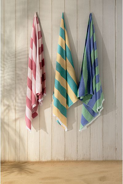 MYLASA HOME Peshtemal din bumbac de lux Riva cu dungi groase de inspirație mediteraneană 80X165