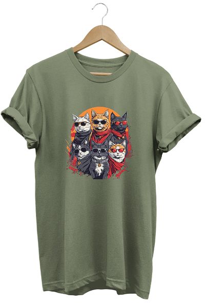 remonz Μπλουζάκι Cat Gang με στάμπα 100% βαμβακερό κανονική εφαρμογή με λαιμόκοψη
