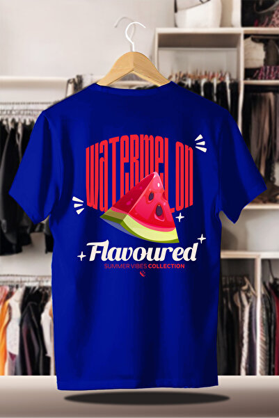 CC STORE Памучна тениска с 3 нишки и щампа Oversize Saxe | Лято с вкус на диня