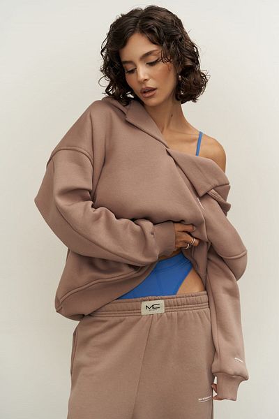 MAİ COLLECTİON Σετ φόρμας Polo Neck Brown Grey