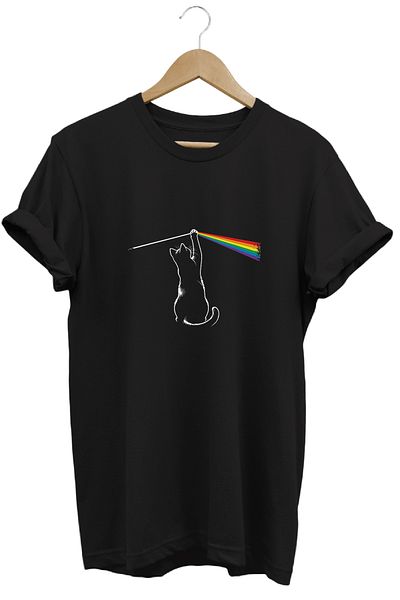 remonz Μπλουζάκι Pink Floyd Cat με στάμπα 100% βαμβακερό κανονική εφαρμογή με λαιμόκοψη