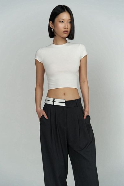 MAİ COLLECTİON Toppin White Combed Cotton Crop