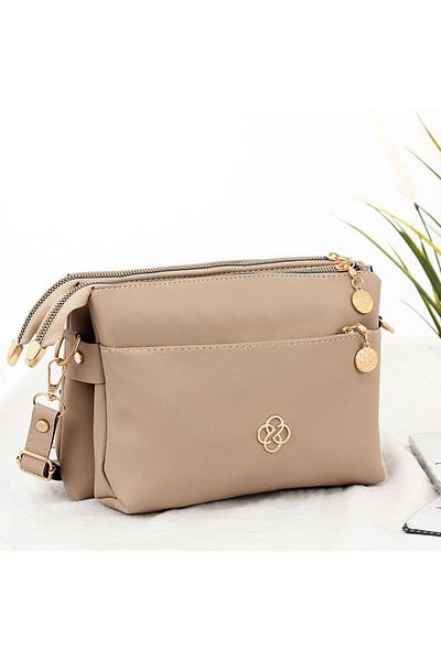 HONEY BAG Geantă de umăr pentru femei Hub Quality din piele cu 3 compartimente