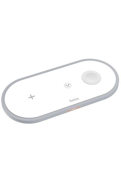 REDz Accessories Încărcător wireless 3 în 1, Hoco CW24, pentru iPhone, Apple Watch, Airpods, alb