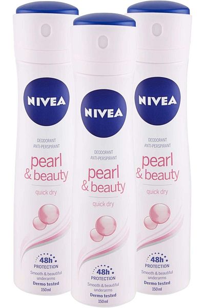 NIVEA NIVEA Women Deodorant Spray with Pearl Extracts 150ml 3 Pack Refreshing