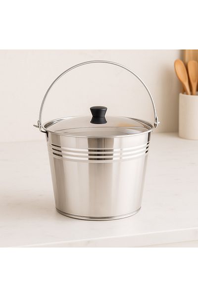 ALMUFARREJ Bucket Steel Silver 5 L