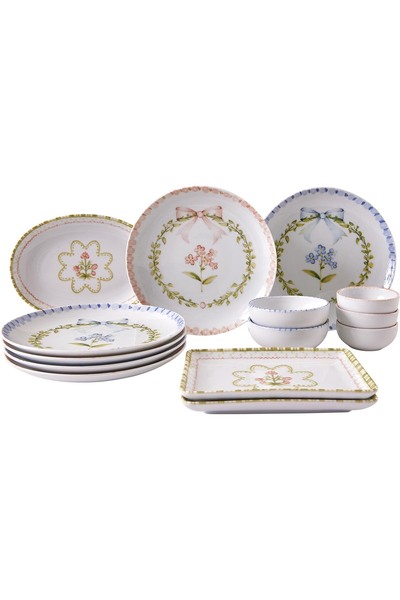 Kütahya Porselen Romance 14 Parça 6 Kişilik Kahvaltı Takımı