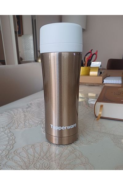 Tupperware 420 ml Gold and Silvery Thermos