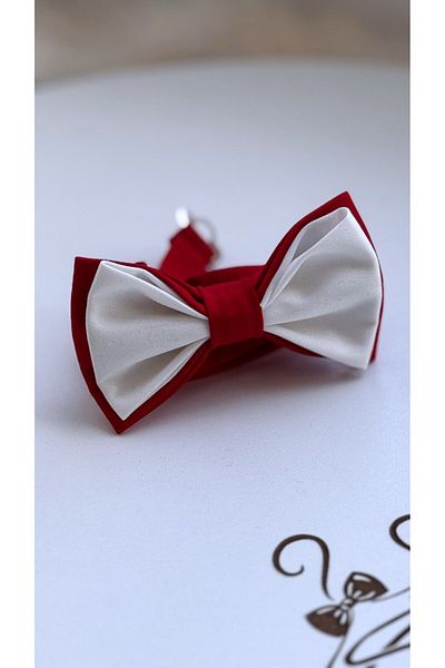 Aslı Türkoğlu Boy's Red-White Adjustable Bow Tie