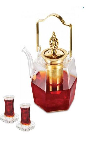 DLC -36282 Heat Resistant Glass Teapot Set Clear 1300ML
