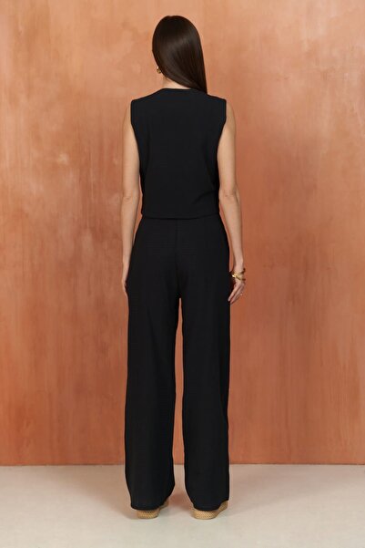 BOHEMAİ Set pantaloni vesta neagra Montana